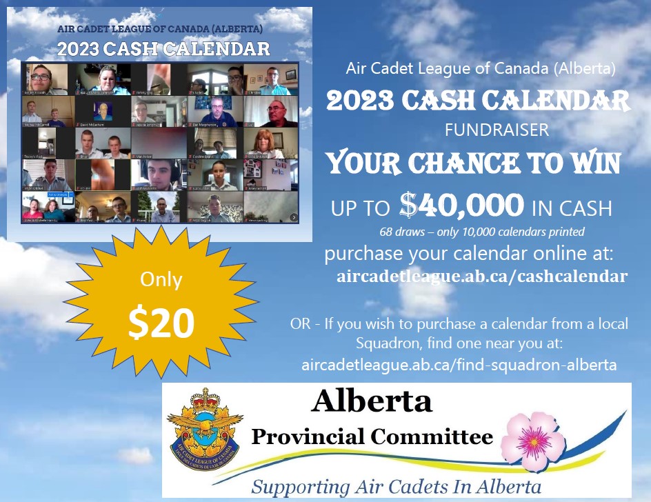 2023 Alberta Air Cadets Cash Calendar Poster